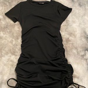 Women’s SHEIN Black Tee Ruched Dress